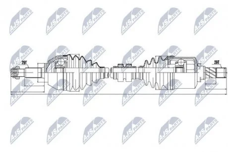 ПІВВІСЬ | NISSAN QASHQAI 4WD 1.6DCI 11-, 2.0DCI 07-, RENAULT KOLEOS 2.0DCI 4WD 08- /ЛІВ/ NTY NPWNS042