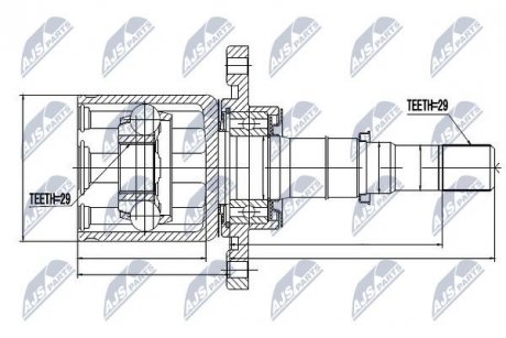 ШАРНИР РАВНЫХ УГЛОВЫХ СКОРОСТЕЙ NTY NPW-NS-045