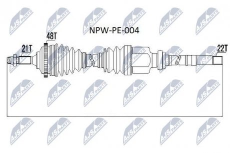 Піввісь NTY NPWPE004