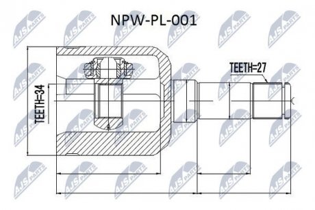 ШАРНИР РАВНЫХ УГЛОВЫХ СКОРОСТЕЙ NTY NPW-PL-001