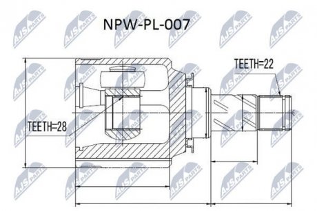 ШАРНИР РАВНЫХ УГЛОВЫХ СКОРОСТЕЙ NTY NPW-PL-007