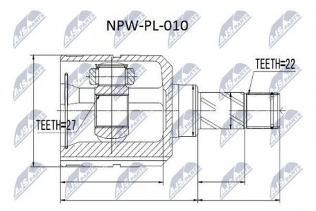 ШАРНИР РАВНЫХ УГЛОВЫХ СКОРОСТЕЙ NTY NPW-PL-010 (фото 1)