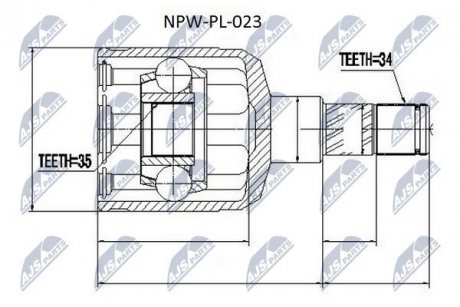 ШАРНИР РАВНЫХ УГЛОВЫХ СКОРОСТЕЙ NTY NPW-PL-023