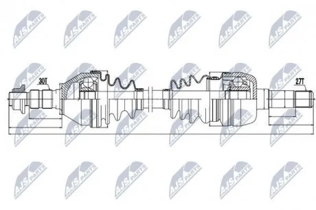 Фото піввісь | opel astra j 2.0cdti 09- /прав,mtm/ NTY NPWPL043 ПІВВІСЬ | OPEL ASTRA J 2.0CDTI 09- /ПРАВ,MTM/ NTY NPWPL043