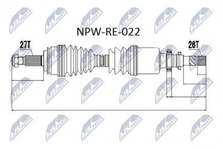 Піввісь NTY NPWRE022