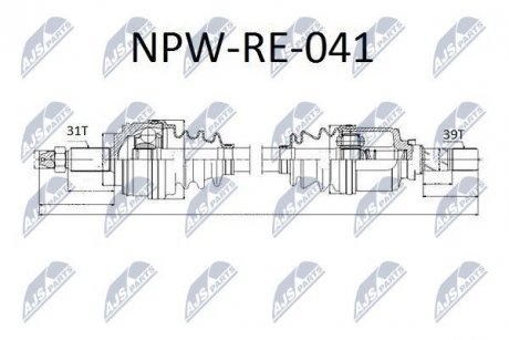 Піввісь NTY NPWRE041