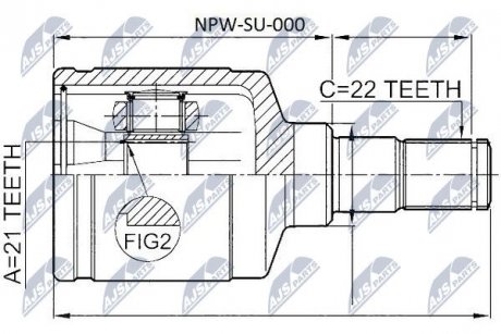 ШАРНИР РАВНЫХ УГЛОВЫХ СКОРОСТЕЙ NTY NPW-SU-000