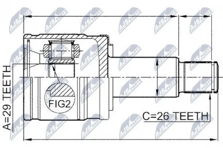 ШАРНІР РІВНИХ КУТОВИХ ШВИДКОСТЕЙ | SUZUKI GRAND VITARA 98-05 /ПРАВ/ NTY NPW-SU-005