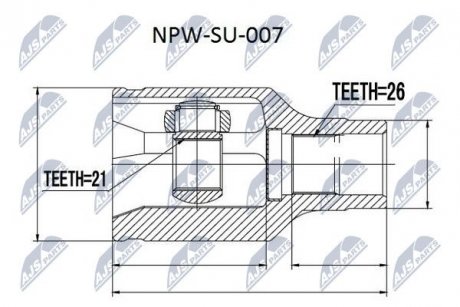 ШАРНИР РАВНЫХ УГЛОВЫХ СКОРОСТЕЙ NTY NPW-SU-007