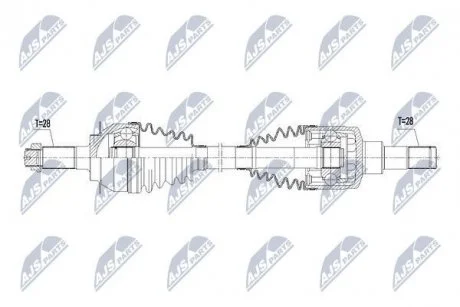 ПІВВІСЬ | SUZUKI SX4 2WD/4WD 1.9DDIS 06-, FIAT SEDICI 1.9D 2WD/4WD 06- /ЛІВ/ NTY NPWSU019