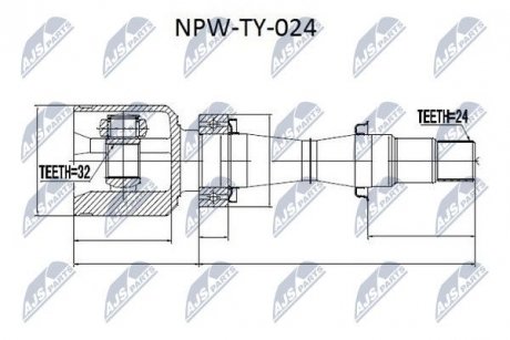 ШАРНИР РАВНЫХ УГЛОВЫХ СКОРОСТЕЙ NTY NPW-TY-024