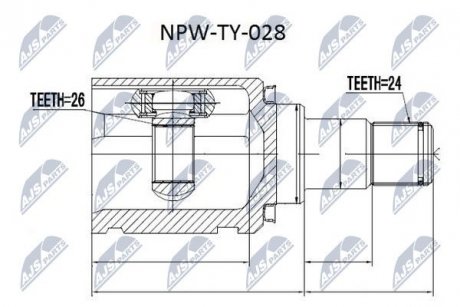 ШАРНИР РАВНЫХ УГЛОВЫХ СКОРОСТЕЙ NTY NPW-TY-028