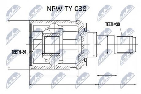 ШАРНИР РАВНЫХ УГЛОВЫХ СКОРОСТЕЙ NTY NPW-TY-038