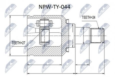 ШАРНИР РАВНЫХ УГЛОВЫХ СКОРОСТЕЙ NTY NPW-TY-044 (фото 1)