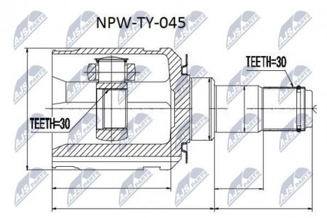 ШАРНИР РАВНЫХ УГЛОВЫХ СКОРОСТЕЙ NTY NPW-TY-045