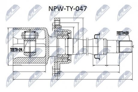 ШАРНИР РАВНЫХ УГЛОВЫХ СКОРОСТЕЙ NTY NPW-TY-047