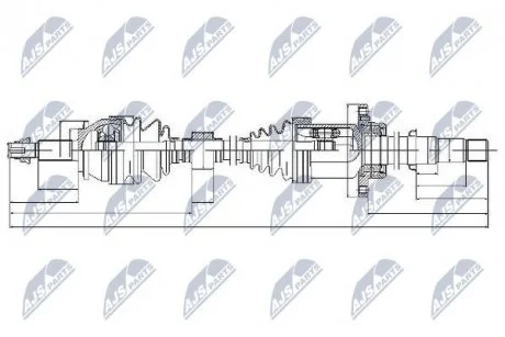 Фото піввісь | toyota avensis t27 2.0d-4d 09- /прав/ NTY NPWTY063 ПІВВІСЬ | TOYOTA AVENSIS T27 2.0D-4D 09- /ПРАВ/ NTY NPWTY063
