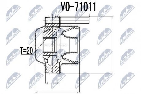 ШАРНИР РАВНЫХ УГЛОВЫХ СКОРОСТЕЙ NTY NPW-VV-006