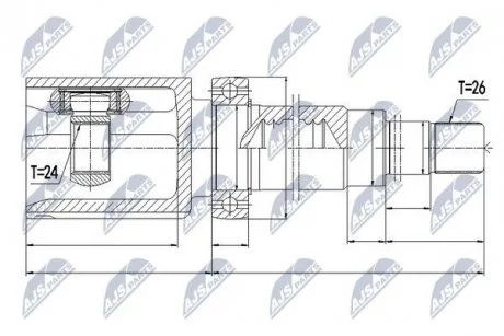 Фото шАРНИР РАВНЫХ УГЛОВЫХ СКОРОСТЕЙ NTY NPW-VV-066 ШАРНИР РАВНЫХ УГЛОВЫХ СКОРОСТЕЙ NTY NPW-VV-066