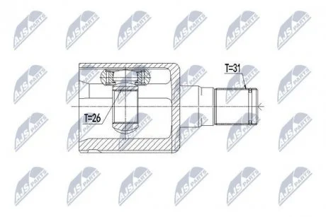 ШАРНІР РІВНИХ КУТОВИХ ШВИДКОСТЕЙ | VOLVO S80 2.5T 2007-2013 AT LH VOLVO S60 II D3/D4/D5 10-15, S80 II D5, 2.5T 07-, V60 D3/D5 10-16, V70 III D3/D4 10-15, V40 2.0T4/T5,2.0D3/D4 12-17 /ЛІВ,ATM/ NTY NPW-VV-068