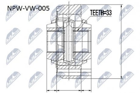 ШАРНИР РАВНЫХ УГЛОВЫХ СКОРОСТЕЙ NTY NPW-VW-005