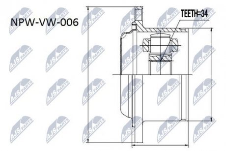 ШАРНИР РАВНЫХ УГЛОВЫХ СКОРОСТЕЙ NTY NPW-VW-006