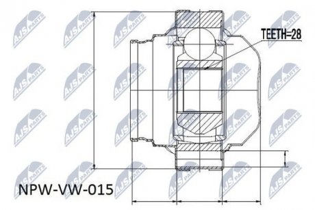 ШАРНИР РАВНЫХ УГЛОВЫХ СКОРОСТЕЙ NTY NPW-VW-015