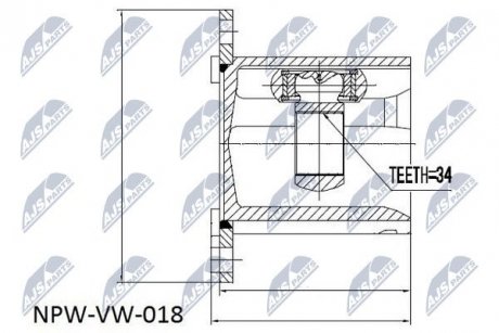 ШАРНИР РАВНЫХ УГЛОВЫХ СКОРОСТЕЙ NTY NPW-VW-018