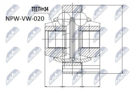 ШАРНИР РАВНЫХ УГЛОВЫХ СКОРОСТЕЙ NTY NPW-VW-020