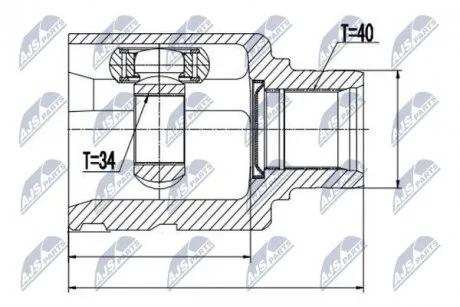 ШАРНІР РІВНИХ КУТОВИХ ШВИДКОСТЕЙ | VW TIGUAN 2.0TDI, 2.0TFSI 4MOTION 07-, AUDI Q3 2.0TDI, 2.0TFSI QUATTRO 11-, TT 2.5TFSI QUATTRO 09- /ПРАВ/ NTY NPW-VW-027
