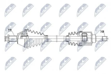 ПІВВІСЬ | VW POLO 1.0 14-, SKODA FABIA III 1.0 14-, SEAT IBIZA 1.0 15- /ЛІВ/ NTY NPWVW073