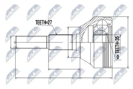 ШАРНІР РІВНИХ КУТОВИХ ШВИДКОСТЕЙ | JEEP CHEROKEE 01-06, LIBERTY 01- NTY NPZ-CH-011