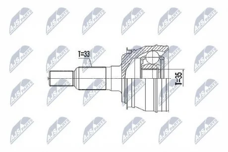 ШАРНІР РІВНИХ КУТОВИХ ШВИДКОСТЕЙ | CADILLAC ESCALADE 97-, CHEVROLET AVALANCHE 99-, SILVERADO 99-, SUBURBAN 99-, TAHOE 99- NTY NPZ-CH-027