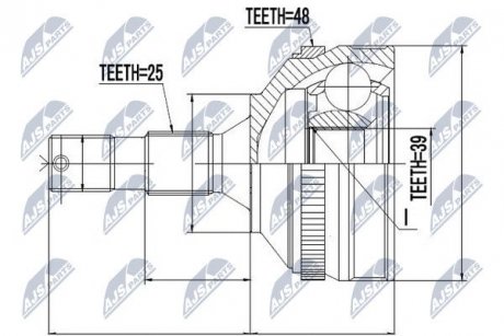 ШАРНИР РАВНЫХ УГЛОВЫХ СКОРОСТЕЙ NTY NPZ-CT-007