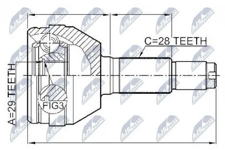 ШАРНІР РІВНИХ КУТОВИХ ШВИДКОСТЕЙ | CHEVROLET EVANDA/EPICA 2.0 05- /ATM/ NTY NPZ-DW-010