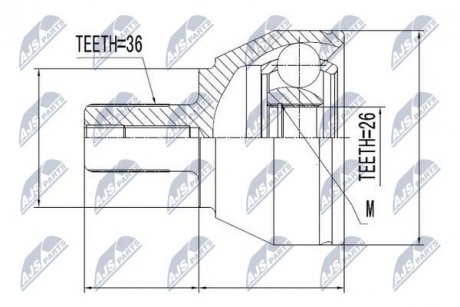 ШАРНИР РАВНЫХ УГЛОВЫХ СКОРОСТЕЙ NTY NPZ-FR-027