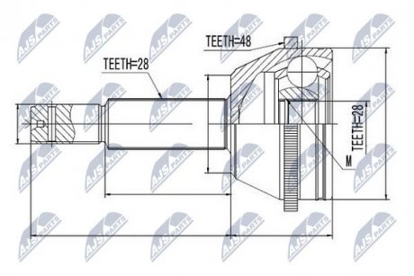 ШАРНИР РАВНЫХ УГЛОВЫХ СКОРОСТЕЙ NTY NPZ-FR-038