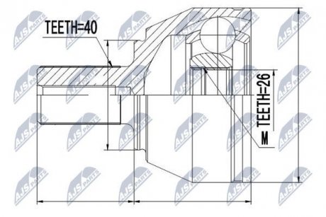 ШАРНИР РАВНЫХ УГЛОВЫХ СКОРОСТЕЙ NTY NPZ-FR-040