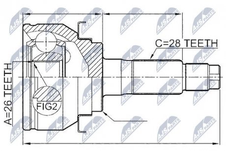 ШАРНИР РАВНЫХ УГЛОВЫХ СКОРОСТЕЙ NTY NPZ-FR-047