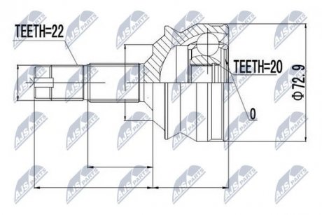 ШАРНИР РАВНЫХ УГЛОВЫХ СКОРОСТЕЙ NTY NPZ-FT-002