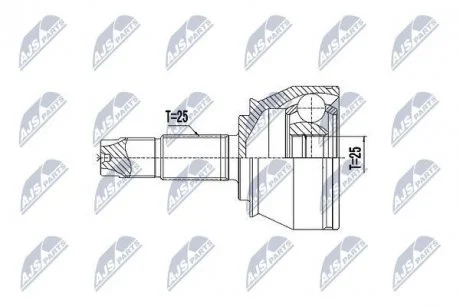 ШАРНІР РІВНИХ КУТОВИХ ШВИДКОСТЕЙ | FIAT GRANDE PUNTO 1.3JTD, 1.4T 08-, PUNTO EVO 1.3JTD,1.4,1.6JTD 09-, PUNTO 1.3JTD,1.4T 12-, DOBLO 1.3JTD 10-, ALFA ROMEO MITO 08- NTY NPZ-FT-056