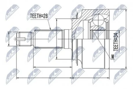 Фото шАРНІР РІВНИХ КУТОВИХ ШВИДКОСТЕЙ | HONDA ACCORD CN 2.2I-CTDI 04.01-, CR-V 2.2I-CTDI 05- NTY NPZ-HD-051 ШАРНІР РІВНИХ КУТОВИХ ШВИДКОСТЕЙ | HONDA ACCORD CN 2.2I-CTDI 04.01-, CR-V 2.2I-CTDI 05- NTY NPZ-HD-051