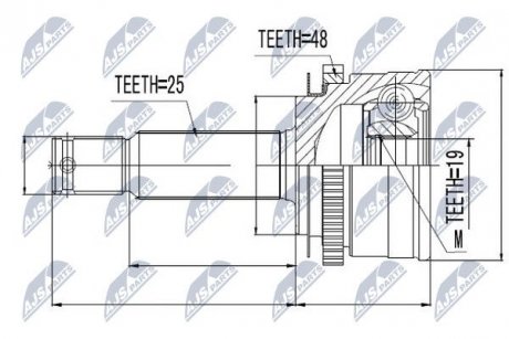 ШАРНИР РАВНЫХ УГЛОВЫХ СКОРОСТЕЙ NTY NPZ-HY-502