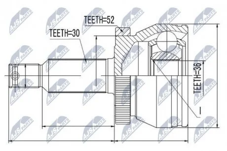 Шрус/граната зовн. Hyundai Santa Fe 2.2CRDI 06-> (z30x36) NTY NPZ-HY-504