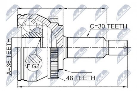 ШАРНИР РАВНЫХ УГЛОВЫХ СКОРОСТЕЙ NTY NPZ-HY-546