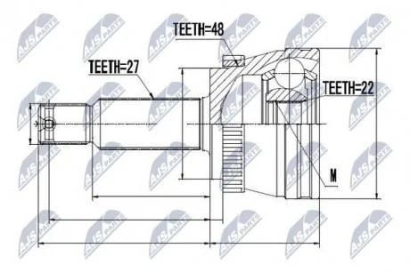 ШАРНІР РІВНИХ КУТОВИХ ШВИДКОСТЕЙ | KIA SPORTAGE 04-10 /ЗАД/ NTY NPZ-KA-353
