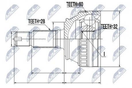 ШАРНИР РАВНЫХ УГЛОВЫХ СКОРОСТЕЙ NTY NPZ-LR-009