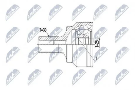 ШАРНІР РІВНИХ КУТОВИХ ШВИДКОСТЕЙ | MERCEDES-BENZ C280 C300 C320 C350 W204 3.0/3.2/3.5 08-, E350/E400 12-/ПЕРЕД Л/П/ NTY NPZ-ME-021