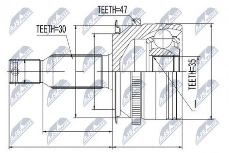 ШАРНИР РАВНЫХ УГЛОВЫХ СКОРОСТЕЙ NTY NPZ-MS-006