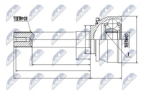 ШАРНИР РАВНЫХ УГЛОВЫХ СКОРОСТЕЙ NTY NPZ-MS-016